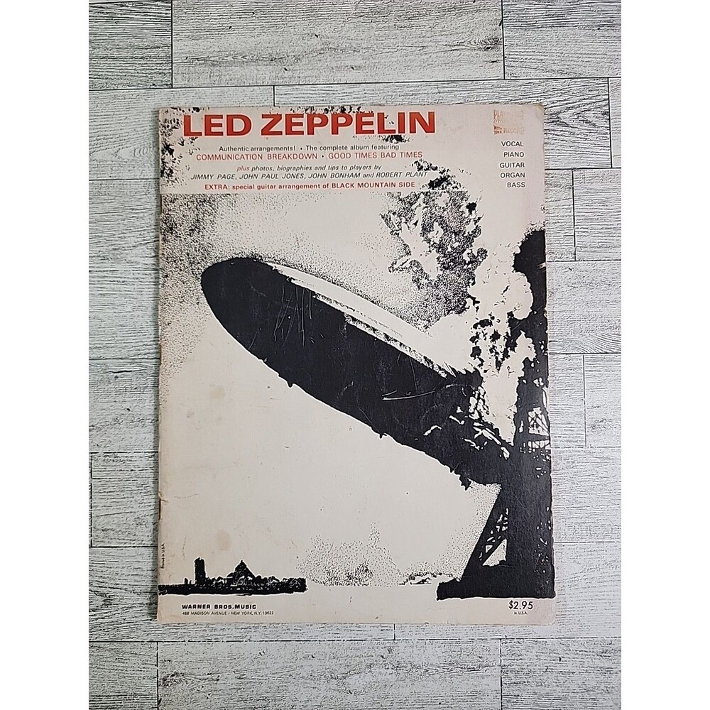 Vintage Led Zeppelin Play Along with the Record Song Book Sheet Music 1969 Tab